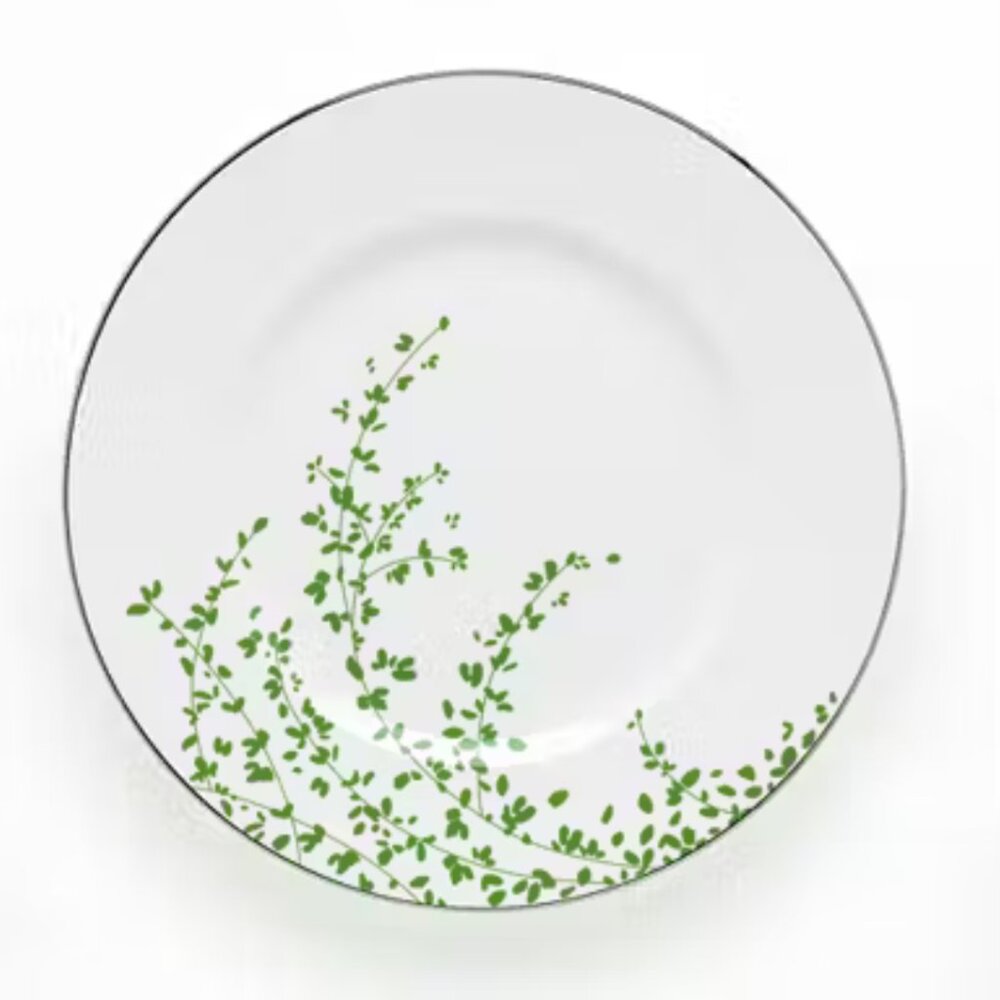 SET OF 2 Kate Spade by Lenox Gardner Street Green Dinner Plates 10 7/8"